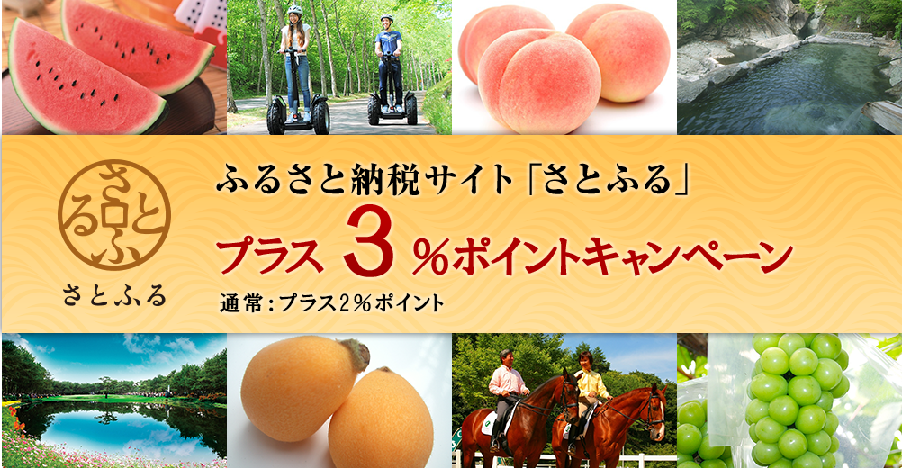 ふるさと納税サイト「さとふる」プラス3%ポイントキャンペーン