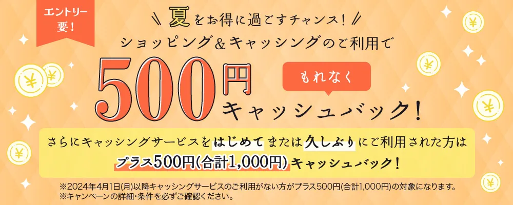 ショッピング&キャッシングのご利用でもれなくキャッシュバックキャンペーン