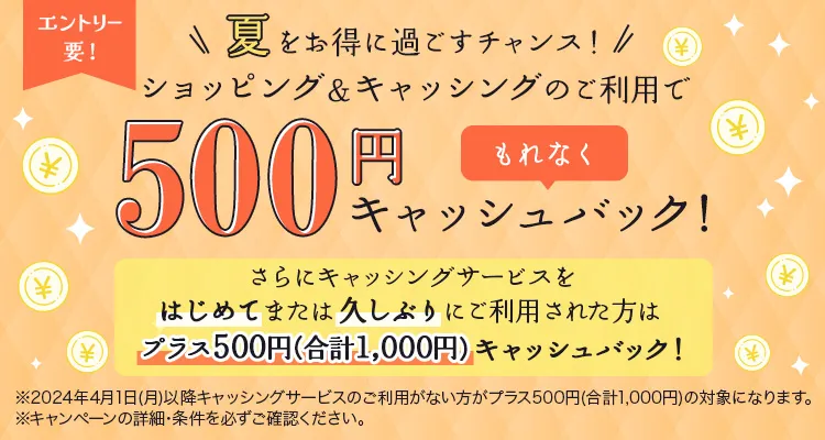 ショッピング&キャッシングのご利用でもれなくキャッシュバックキャンペーン